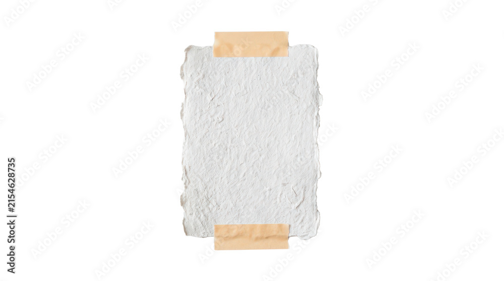 Obraz premium Torn paper note with tape background isolated on transparent background
