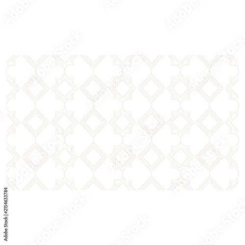 Geometric Seamless Pattern Featuring Repeating Diamond Motifs, Interlocking Floral Shapes, Decorative Textile Ornament and Minimal Vector Background