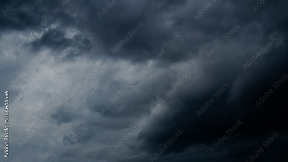 Fototapeta premium Cloud storm sky dark rain lightning thunder stormy typhoon nature light scene rainy atmosphere damage effect carbon dioxide dust air pollution 2.5 Pm, texture nature windstorm weather skyscape