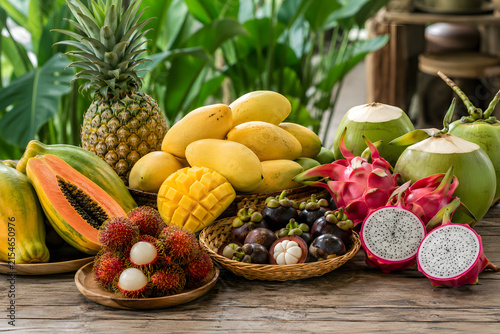 Fresh tropical fruit assortment