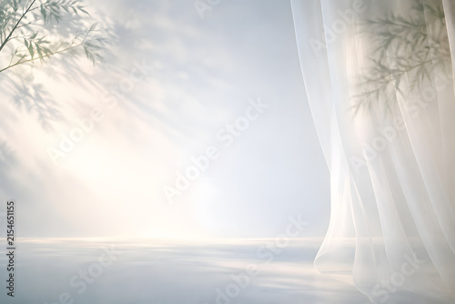 Sheer curtain minimal background with copy space