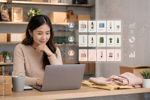 Online shopping product catalog dashboard