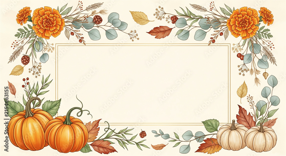 Fototapeta premium autumn background with pumpkin