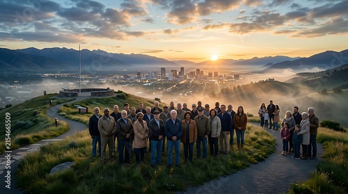 Veterans Day Commemoration with Diverse Group at Sunrise Hilltop