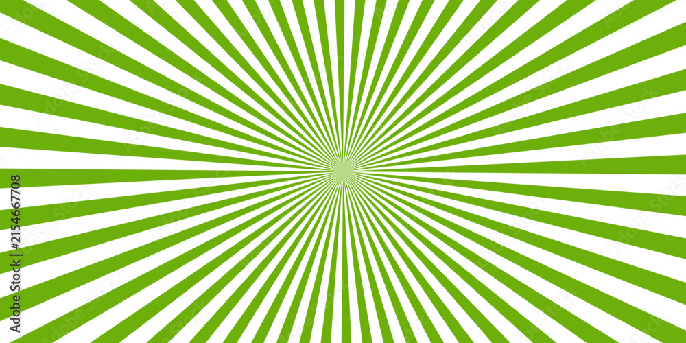 Obraz premium Concentric radiating lines of bright green and white create a dynamic, energetic burst emanating from the center, suggesting motion or a spotlight.