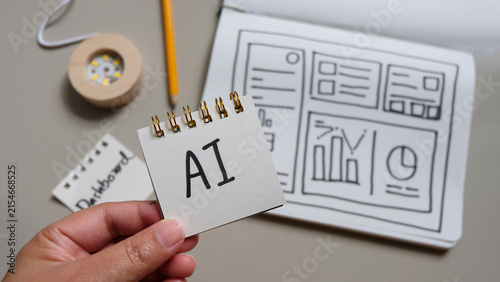 AI Concept with Electronic Circuit Component and Technology Development.