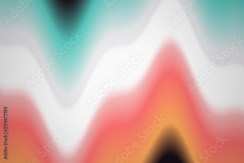 Abstract mesh gradient with wavy vertical bands of teal, white, red, and orange colors