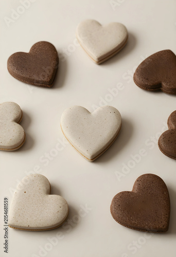 Heart shaped cookies in lig...