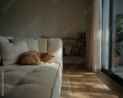 cat on sofa