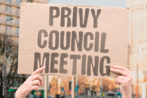 Cuadro en lienzo "Privy Council Meeting" A Privy Council meeting is convened for a constitutional matter