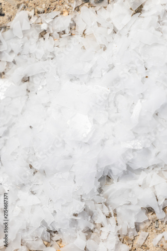 Leaf Ice Used for Fish Storage – Crushed Ice Preserving Fresh Seafood at a Fish Market
