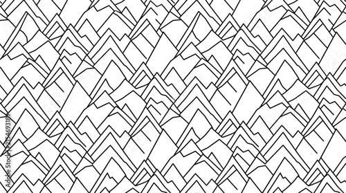 A simple black and white mountain range pattern design