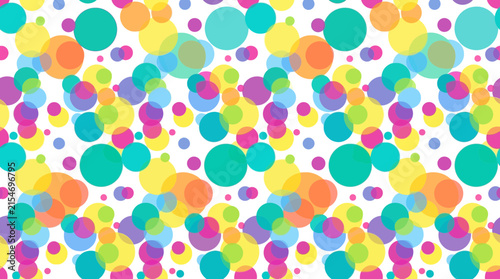 A vibrant pattern of colorful overlapping circles on white background