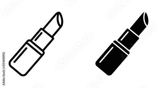 Cosmetic lipstick tube icon for beauty and fashion industry branding
