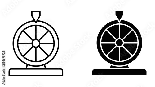 Foto Fortune wheel game vector icon set isolated on white background for casino and l