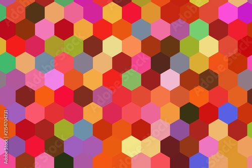 Colorful hexagon pattern with bright shades and vibrant tones