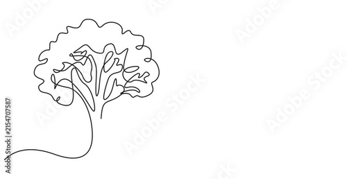 Tree sketch, one line drawing animation. Video clip with alpha channel, Animation of one line drawing tree silhouette. Continuous line self draw animated. Full length motion. Continuous video with one