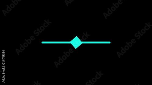 Animated Cyan Neon Divider Line with Rhombus Symbol on Black Background