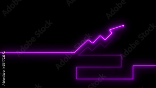 Neon Arrow Business Growth Graph Animation Market Recovery Concept . Market Recovery Concept. Successful growth trend line graph going Up..