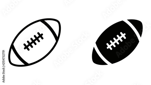 American football ball vector icon for sports and athletic competition graphics