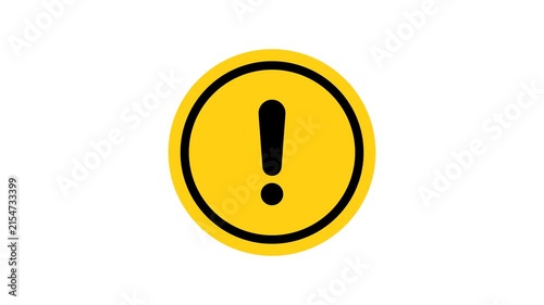 Warning sign with exclamation mark on transparent background. alert , risk , safety, danger road warning sign animation. Exclamation marks and caution warning sign. alpha channel