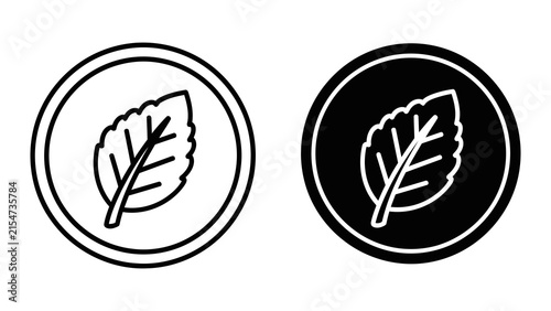 Foto Nature leaf icon inside circle vector graphic isolated on transparent background