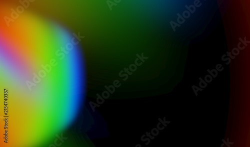 Colorful light leak overlay with soft glowing rainbow gradient and cinematic optical lens flare for photo and video editing