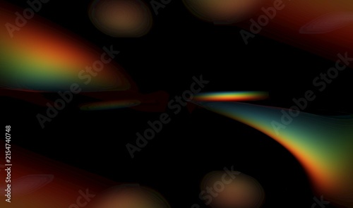 Colorful light leak overlay with soft glowing rainbow gradient and cinematic optical lens flare for photo and video editing