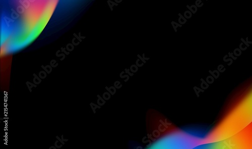 Colorful light leak overlay with soft glowing rainbow gradient and cinematic optical lens flare for photo and video editing