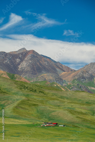 Alpine Grassland and Colorful Mountain Range in Qilian Mountain National Park, China