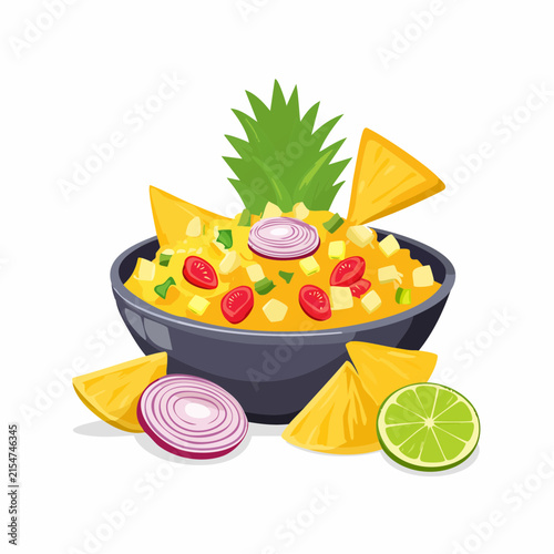 Ananas-Salsa mit Tortilla-Chips