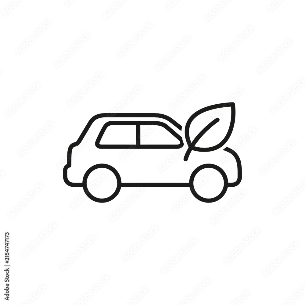 Fototapeta premium Eco Friendly Car Line Icon