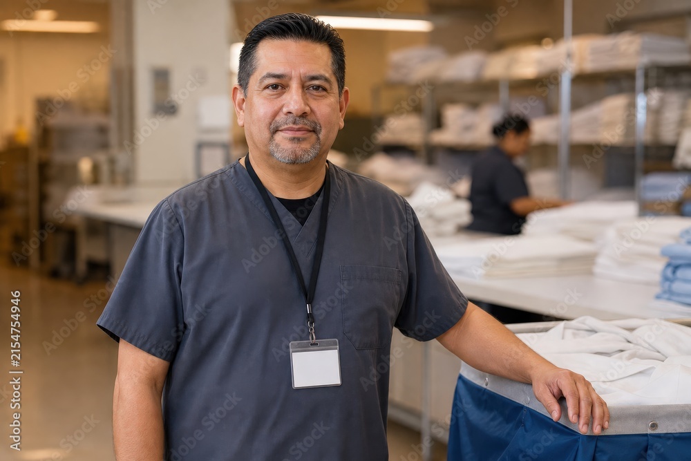 Obraz premium Laundry Infection Control Healthcare Supervisor Portrait