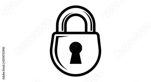 Secure padlock icon, data security, digital protection, privacy lock, safe access symbol, confidential information vector illustration