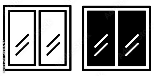 Bild auf Leinwand window glass outline filled icon