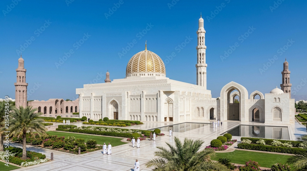 Obraz premium Sultan Qaboos Grand Mosque, Muscat, Oman: Architectural Marvel