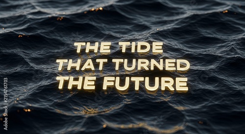 Waves with inspirational quote text.