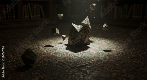 Paper airplanes in spotlight.