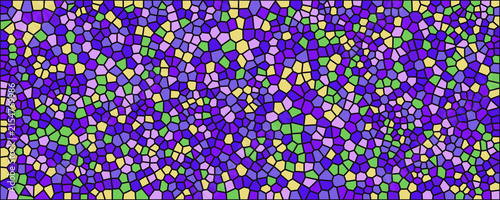 Colorful mosaic pattern with yellow purple and green geometric shapes