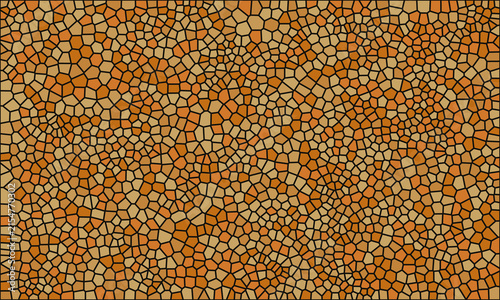 Orange and golden yellow mosaic pattern vector background