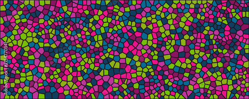 Modern artistic mosaic background with pink green blue and dark navy