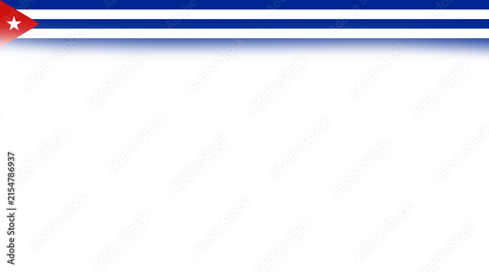 Obraz premium Cuba Flag Horizontal Banner Frame Background with Copy Space for National Day, Independence Day, and Official Events