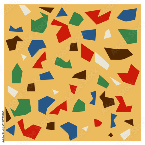 Seamless Terrazzo Pattern with Abstract Design.
