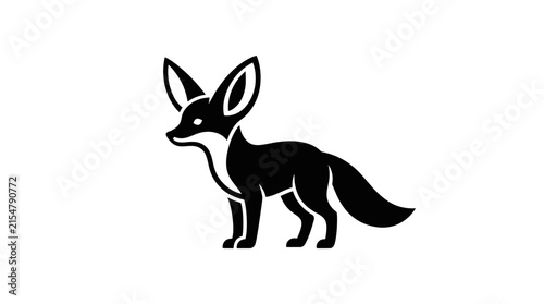 Fennec fox silhouette icon.