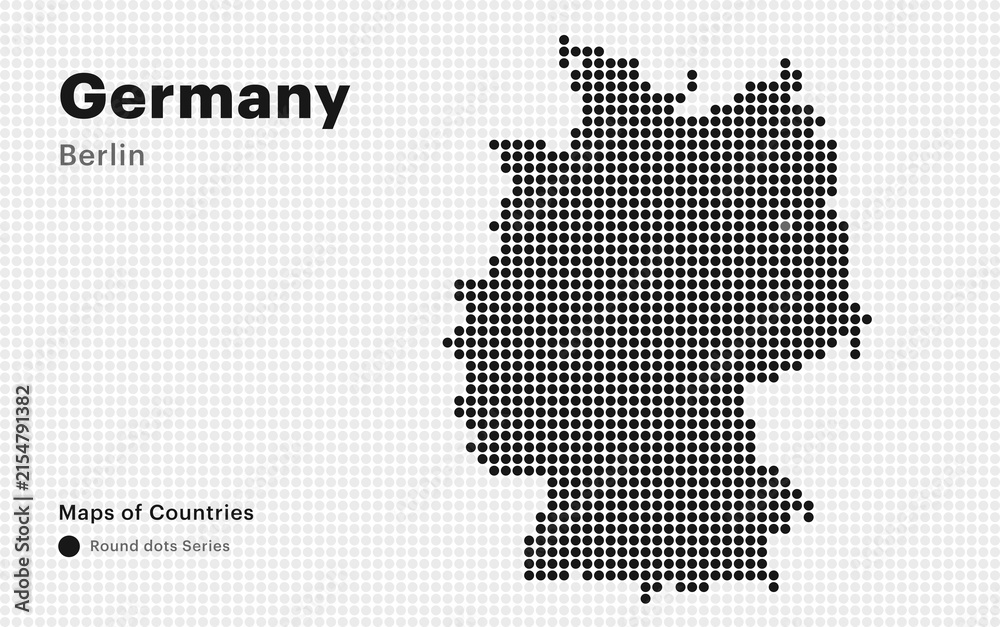 Obraz premium Creative Dotted Map of Germany with capital Berlin. Round dots