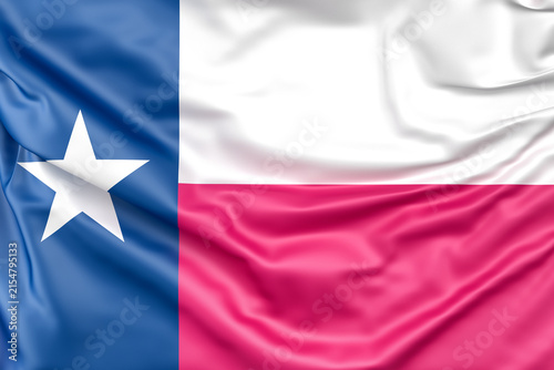 Ruffled flag of Texas, USA. 3D Rendering