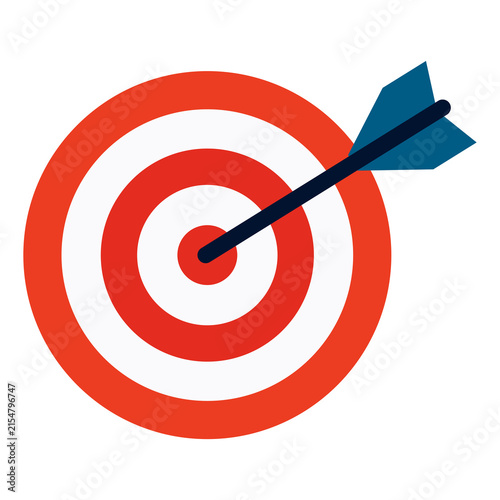 Dart Hitting Bullseye Target for Business Success Goal Achievement Accuracy Marketing Strategy and Winning Concept