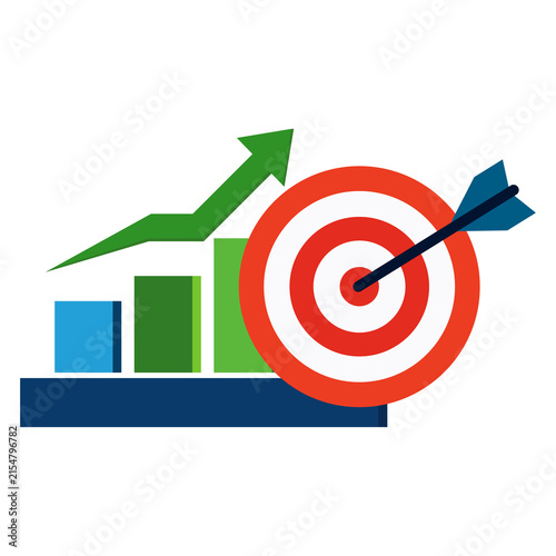 3D Target with Arrows Hitting Bullseye for Business Success Goal Achievement Accuracy Marketing Strategy and Winning Concept