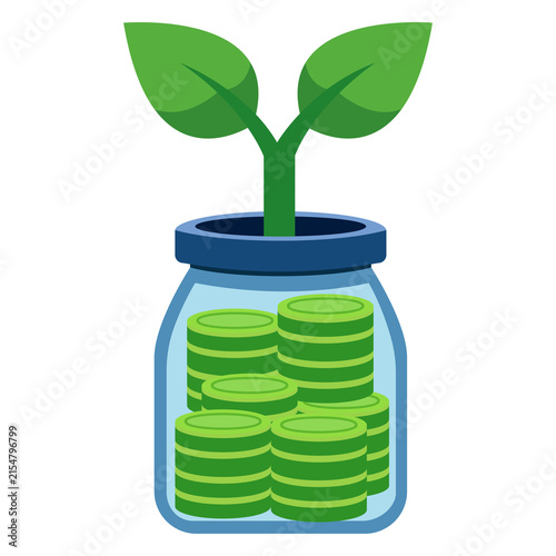 Green Plant in Pot Isolated Nature Illustration of Growing Houseplant with Fresh Leaves and Eco Growth Concept