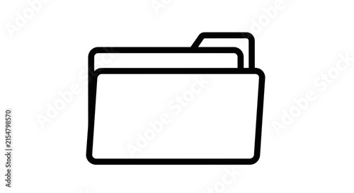 Minimalist Folder Icon, Simple Document Organizer Symbol, Archive Data Storage Graphic